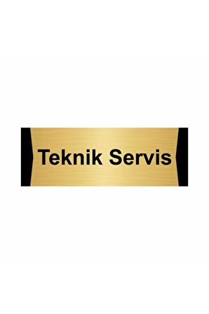 Teknik Servis 7x20cm Altın Renk Metal Yönlendirme Levhası