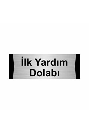 Ilk Yardım Dolabı 5x20cm Gümüş Renk Metal Yönlendirme Levhası