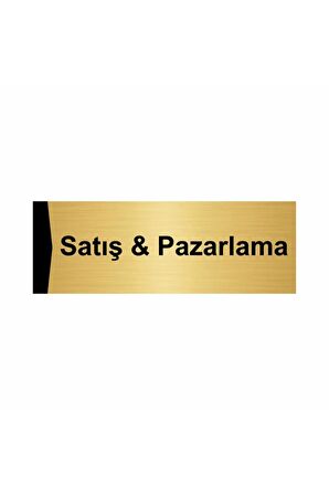 Satış & Pazarlama 5x20cm Altın Renk Metal Yönlendirme Levhası
