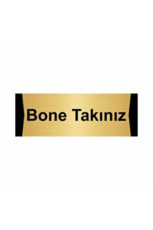 Bone Takınız 10x20cm Altın Renk Metal Yönlendirme Levhası