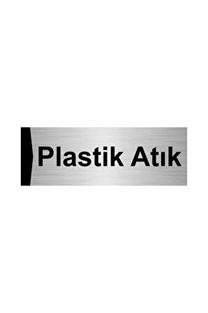 Plastik Atık 5x20cm Gümüş Renk Metal Yönlendirme Levhası