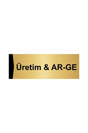 Üretim & Ar-ge 5x20cm Altın Renk Metal Yönlendirme Levhası