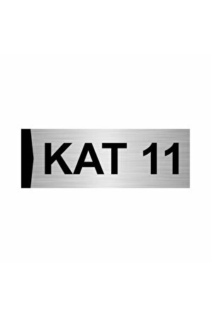 Kat 11 5x20cm Gümüş Renk Metal Yönlendirme Levhası