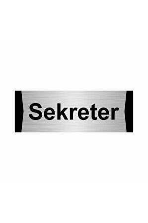 Sekreter 7x20cm Gümüş Renk Metal Yönlendirme Levhası