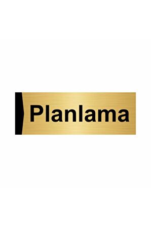 Planlama 5x20cm Altın Renk Metal Yönlendirme Levhası