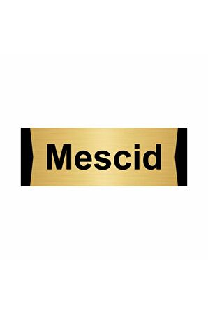 Mescid 5x20cm Altın Renk Metal Yönlendirme Levhası
