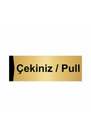 Çekiniz/pull 5x20cm Altın Renk Metal Yönlendirme Levhası