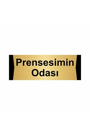 Oğlumun Odası 5x20cm Altın Renk Metal Yönlendirme Levhası