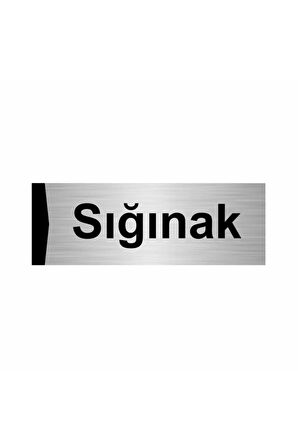 Sığınak 5x20cm Gümüş Renk Metal Yönlendirme Levhası