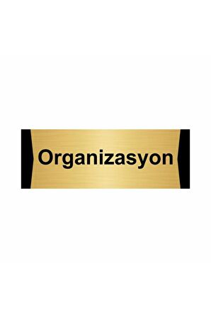Organizasyon 10x20cm Altın Renk Metal Yönlendirme Levhası