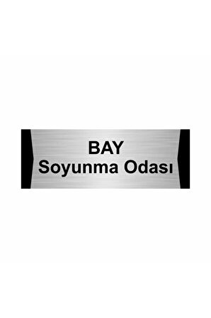 Bay Soyunma Odası 5x20cm Gümüş Renk Metal Yönlendirme Levhası