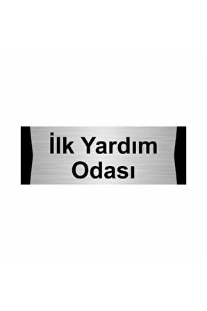 Ilk Yardım Odası 7x20cm Gümüş Renk Metal Yönlendirme Levhası