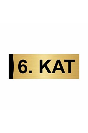 6.kat 5x20cm Altın Renk Metal Yönlendirme Levhası