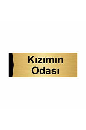 Kızımın Odası 5x20cm Altın Renk Metal Yönlendirme Levhası