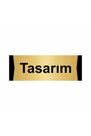 Tasarım 5x20cm Altın Renk Metal Yönlendirme Levhası