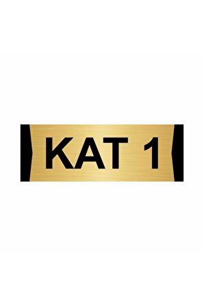 Kat 1 7x20cm Altın Renk Metal Yönlendirme Levhası