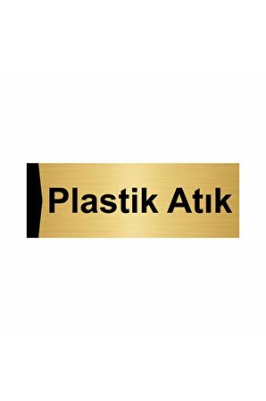 Plastik Atık 10x20cm Altın Renk Metal Yönlendirme Levhası