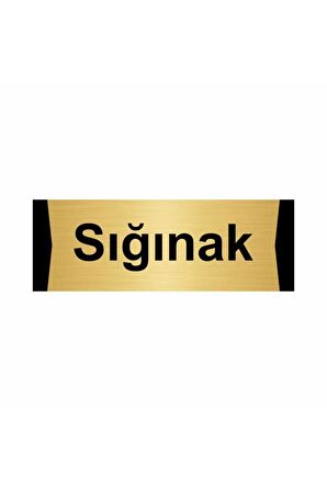 Sığınak 5x20cm Altın Renk Metal Yönlendirme Levhası