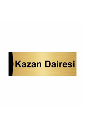 Kazan Dairesi 7x20cm Altın Renk Metal Yönlendirme Levhası