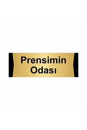 Prensimin Odası 5x20cm Altın Renk Metal Yönlendirme Levhası