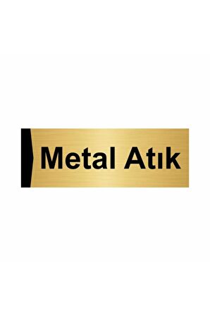Metal Atık 5x20cm Altın Renk Metal Yönlendirme Levhası
