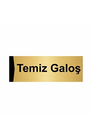 Temiz Galoş 5x20cm Altın Renk Metal Yönlendirme Levhası