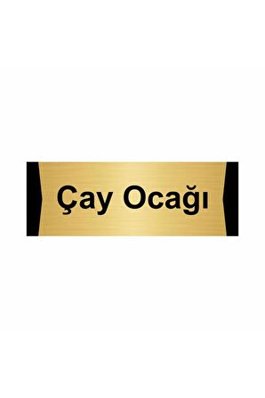 Çay Ocağı 5x20cm Altın Renk Metal Yönlendirme Levhası