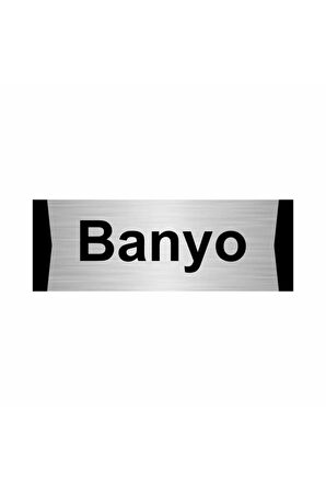 Banyo 5x20cm Gümüş Renk Metal Yönlendirme Levhası