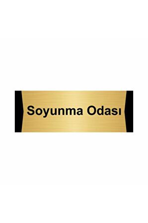 Personel Giyinme Odası 5x20cm Altın Renk Metal Yönlendirme Levhası