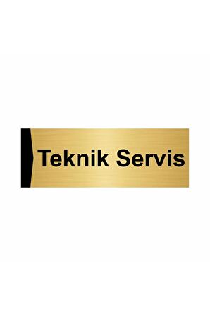 Teknik Servis 7x20cm Altın Renk Metal Yönlendirme Levhası