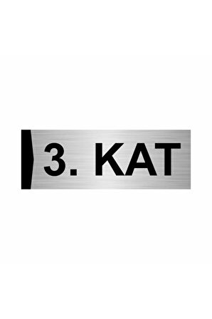 3.kat 7x20cm Gümüş Renk Metal Yönlendirme Levhası