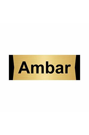 Ambar 10x20cm Altın Renk Metal Yönlendirme Levhası