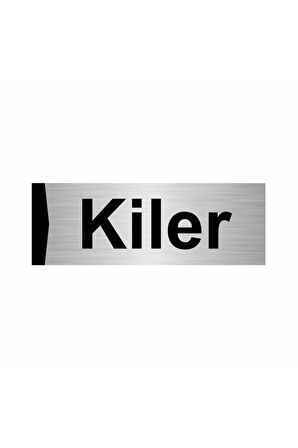 Kiler 5x20cm Gümüş Renk Metal Yönlendirme Levhası