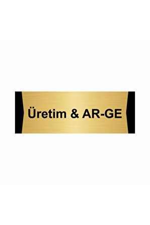 Üretim & Ar-ge 10x20cm Altın Renk Metal Yönlendirme Levhası
