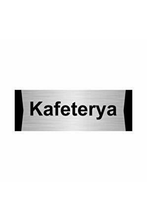 Kafeterya 10x20cm Gümüş Renk Metal Yönlendirme Levhası