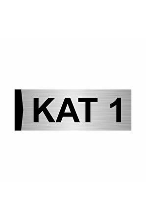 Kat 1 7x20cm Gümüş Renk Metal Yönlendirme Levhası
