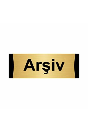Arşiv 7x20cm Altın Renk Metal Yönlendirme Levhası