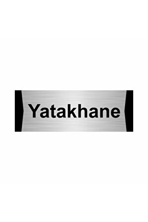 Yatakhane 5x20cm Gümüş Renk Metal Yönlendirme Levhası