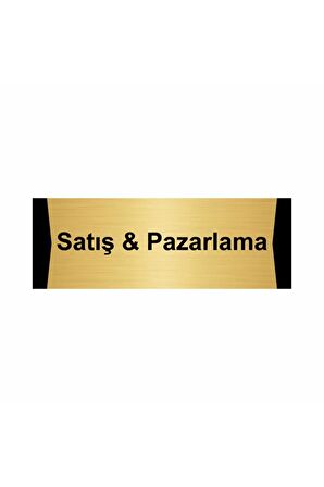 Satış & Pazarlama 7x20cm Altın Renk Metal Yönlendirme Levhası