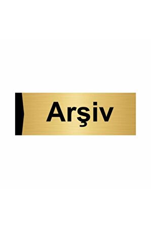 Arşiv 5x20cm Altın Renk Metal Yönlendirme Levhası