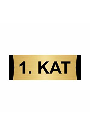 1.kat 5x20cm Altın Renk Metal Yönlendirme Levhası