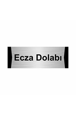 Ecza Dolabı 5x20cm Gümüş Renk Metal Yönlendirme Levhası