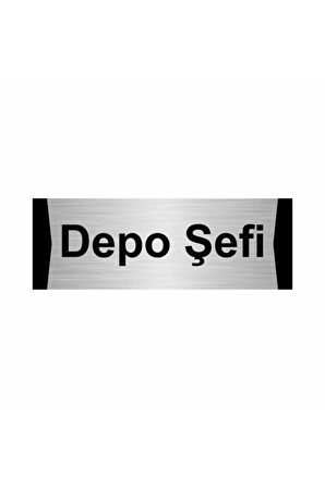Depo Şefi 5x20cm Gümüş Renk Metal Yönlendirme Levhası