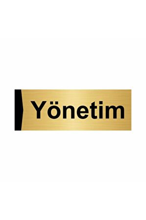 Yönetim 5x20cm Altın Renk Metal Yönlendirme Levhası