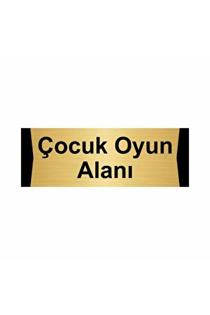 Çocuk Oyun Alanı 10x20cm Altın Renk Metal Yönlendirme Levhası
