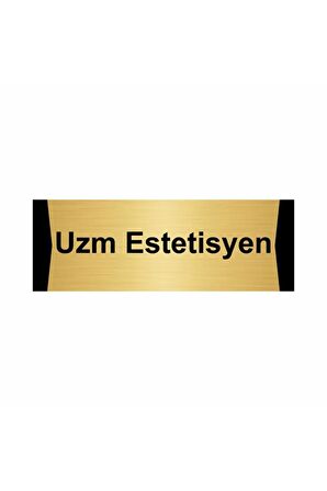 Uzm Estetisyen 10x20cm Altın Renk Metal Yönlendirme Levhası
