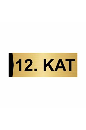 12.kat 7x20cm Altın Renk Metal Yönlendirme Levhası