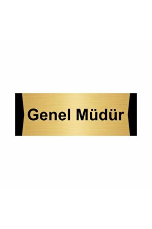 Genel Müdür 7x20cm Altın Renk Metal Yönlendirme Levhası