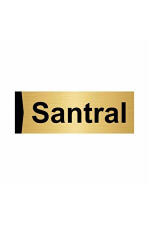 Santral 5x20cm Altın Renk Metal Yönlendirme Levhası
