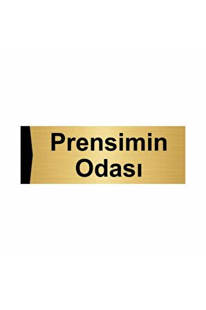 Prensimin Odası 5x20cm Altın Renk Metal Yönlendirme Levhası